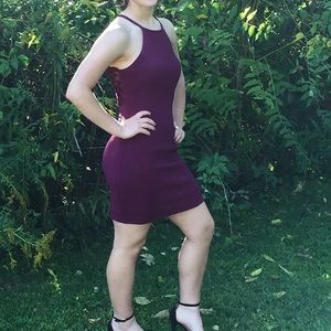 Burgundy/ plum sparkly dress size S